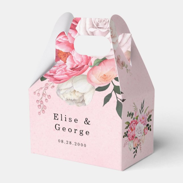 Blütenfarbene Hochzeit mit Blütenfarbe Geschenkschachtel (Vorderseite)
