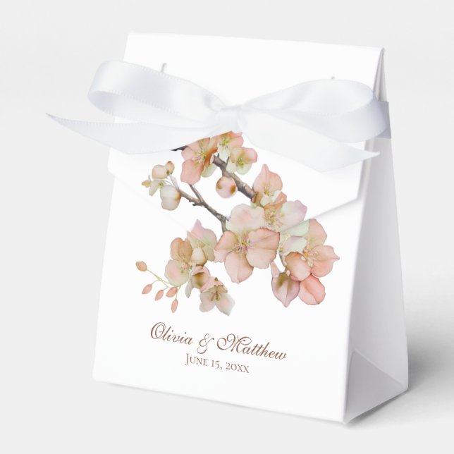 Blütenfarbene, weiche, orange-rosa Frühlingsblüten Geschenkschachtel (Vorderseite)