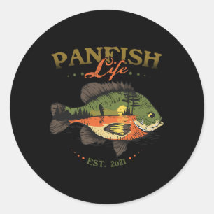 Blütenfisch Panfish Life Est 2021 Fischfang Runder Aufkleber