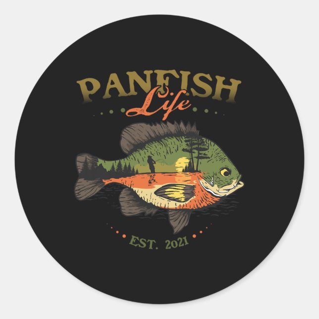 Blütenfisch Panfish Life Est 2021 Fischfang Runder Aufkleber (Vorderseite)