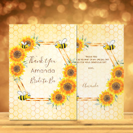 Blütenfloralen zu Bienenwabenfloralen Dankeskarte