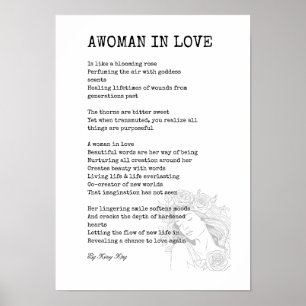 Blütenfrau in Liebe Gedicht Wanddekoration Kunst Poster
