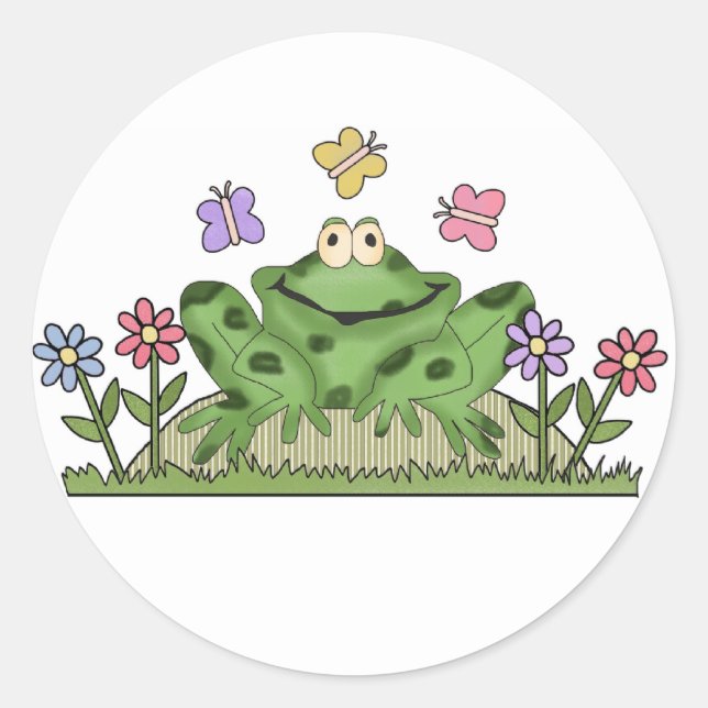Blütenfrosch Runder Aufkleber (Vorderseite)