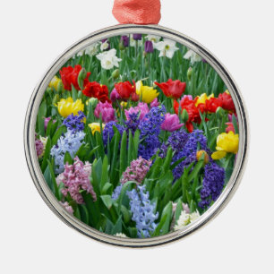 Blütengarten Silbernes Ornament