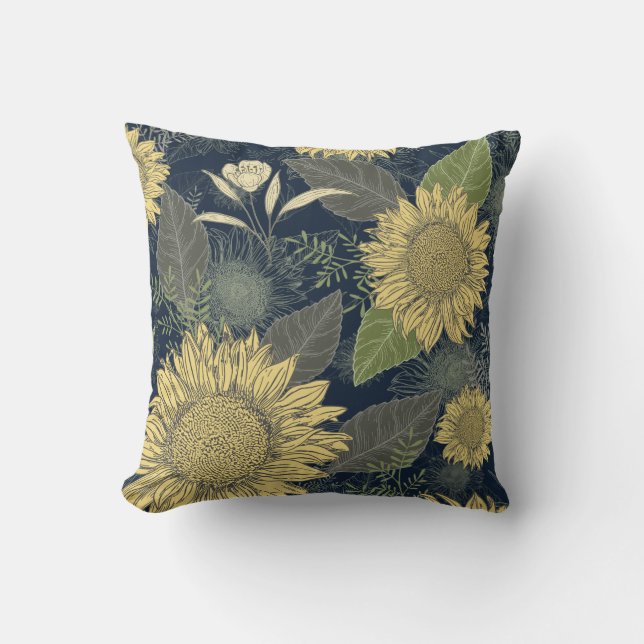 Blütengelbe Gelbblütenblütenblume Kissen (Vorderseite)