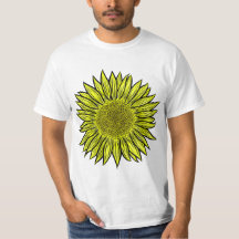 Blütengelbe Sonnenblume Hand gezogen