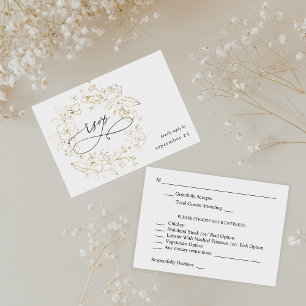 Blütengoldverkleidung auf Weißmehl UAWG 3 RSVP Karte