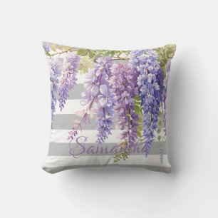 Blütengrau der Aquarellwisteria Kissen