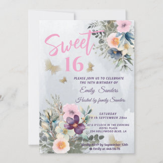 Blütengrün mit blühender Blüte Einladung