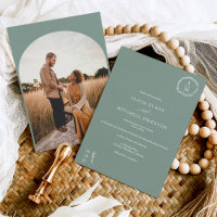 Blütengrün-Monogramm-Hochzeitsbogen