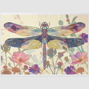 Blütenhafte Libelle Buntglas Warme Launen Farben Seidenpapier