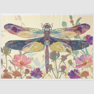 Blütenhafte Libelle Buntglas Warme Launen Farben Seidenpapier