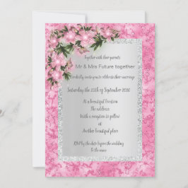 Blütenhochzeit aus rosa Marmor mit rosafarbenem, s Einladung
