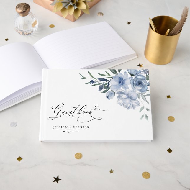 Blütenhochzeit Gästebuch (Vorderseite Offen)