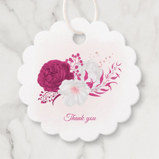 Blütenhochzeit Geschenkanhänger (Vorderseite)