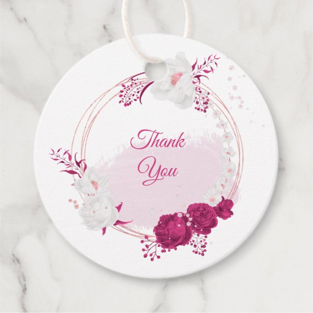 Blütenhochzeit Geschenkanhänger (Vorderseite)