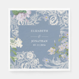 Blütenhochzeit in blau und weiß serviette