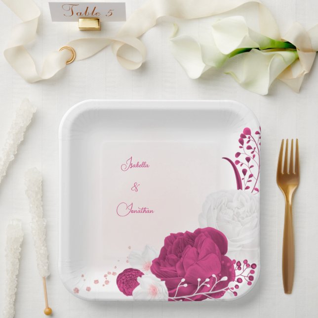 Blütenhochzeit Pappteller (Hochzeit)