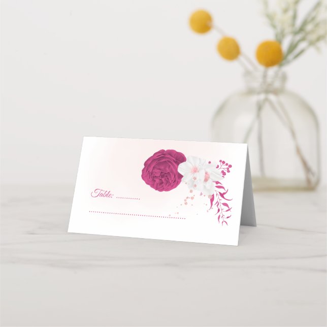 Blütenhochzeit Platzkarte (Vorderseite)