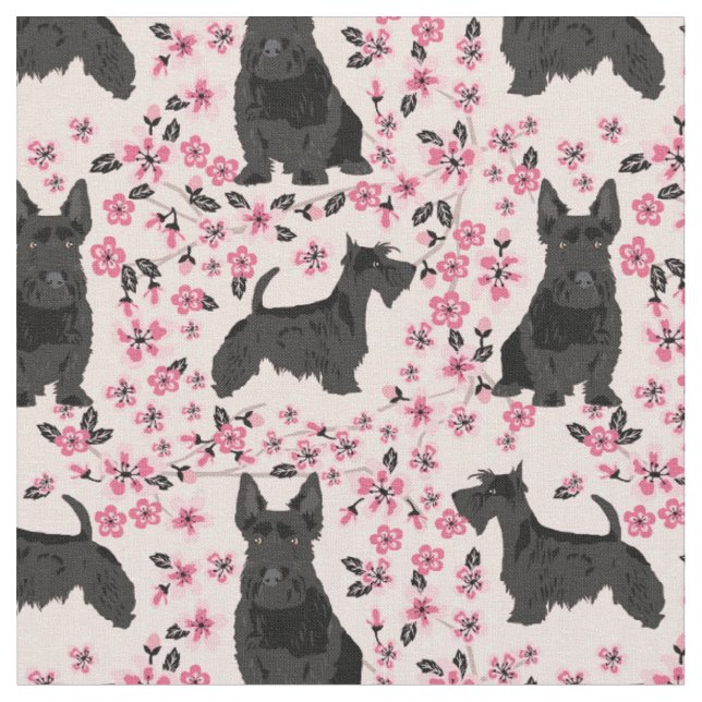 Blütenhunde Rosa Blüten Stoff (Nahaufnahme)