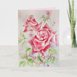 Blütenkarte der Rosa Blume, benutzerdefinierbar Karte