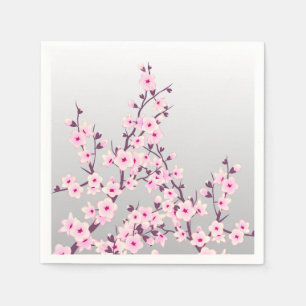 Blütenkirsche Blüten Rosa Grau Serviette
