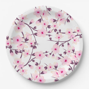 Blütenkirsche Blüten Rosa Weiß Pappteller