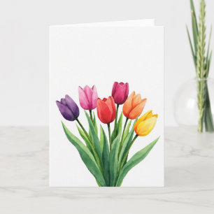 Blütenknospen Aquarell-Kunstkarte Karte