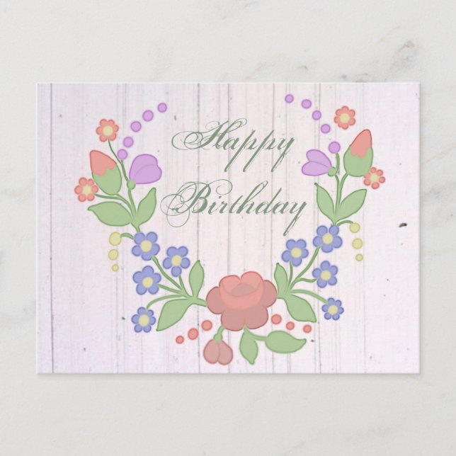 Blütenkranz Postkarte (Vorderseite)