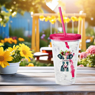 Blütenkuh personalisiert acryltrinkbecher