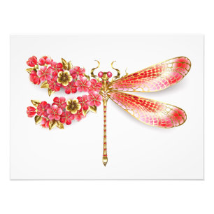 Blütenlibelle mit Schmuck Sakura Fotodruck