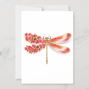 Blütenlibelle mit Schmuck Sakura Magneteinladung
