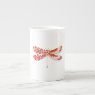 Blütenlibelle mit Schmuck Sakura Prozellantasse