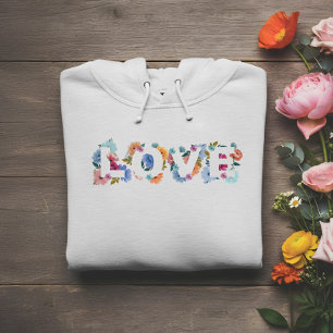 Blütenliebe Botanische Blume Herz Hoodie