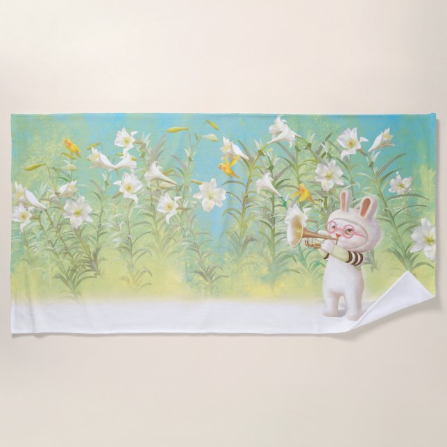 Blütenlilie Strandtuch (Vorderseite)