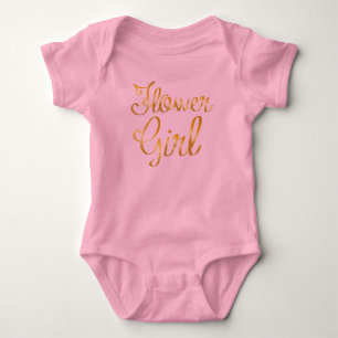 Blütenmädchen Gold und Rosa Tutu Baby Strampler