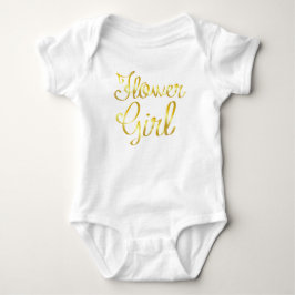 Blütenmädchen Gold und Weiße Tutu Baby Strampler