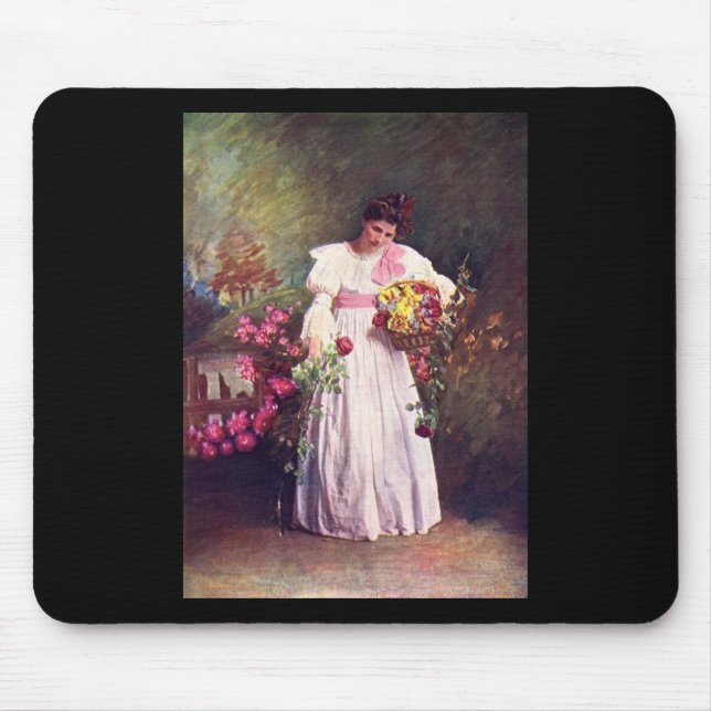 Blütenmädchen Mousepad (Vorne)