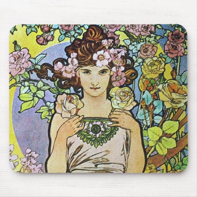 Blütenmädchen Mousepad (Vorne)