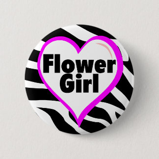 Blütenmädchen (Zebra Print) Button
