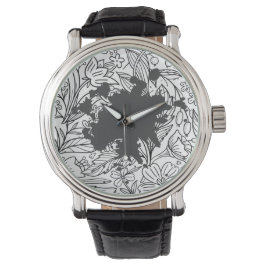 Blütenmuster "Chanel Lady style" Armbanduhr