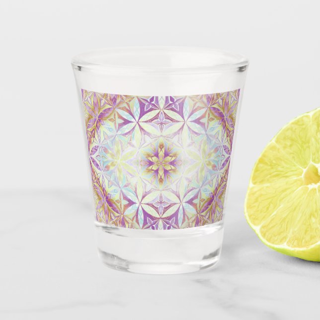 Blütenmuster des Lebens Schnapsglas (Vorderseite)