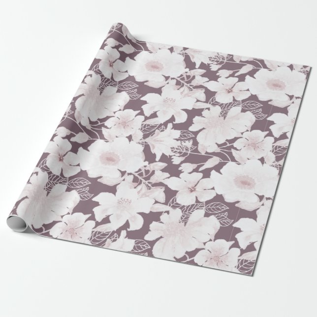 Blütenmuster Geschenkpapier (Ungerollt)