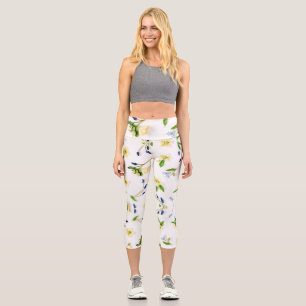 Blütenmuster im Sommer Capri Leggings