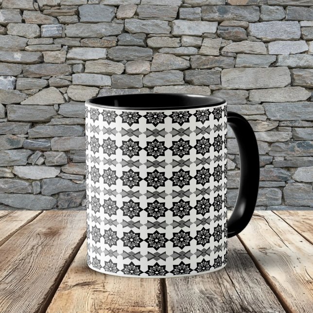BlütenOctagon und Diagonalmuster Tasse (Von Creator hochgeladen)