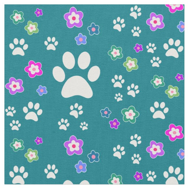 Blütenpawprint Stoff (Nahaufnahme)