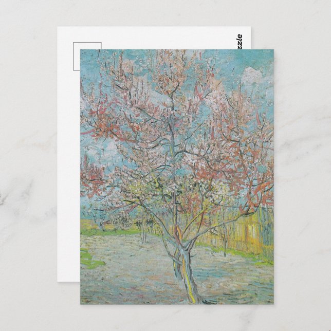 Blütenpfirsichbaum Postkarte (Vorne/Hinten)