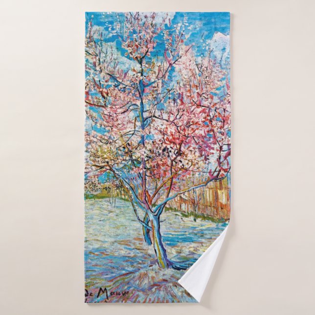 Blütenpfirsichbaum, Van Gogh Badehandtuch (Badehandtuch)