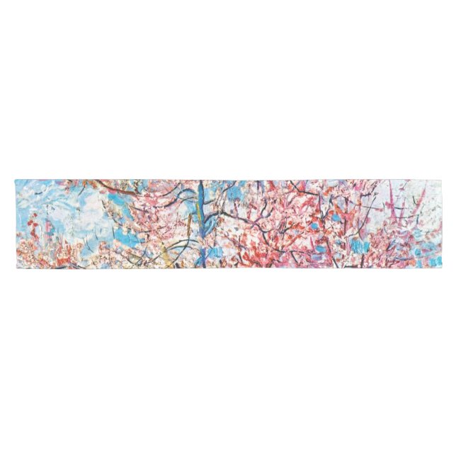 Blütenpfirsichbaum, Van Gogh Kurzer Tischläufer (Horizontal)