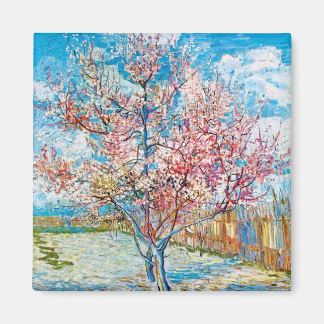 Blütenpfirsichbaum, Van Gogh Magnet (Vorne)